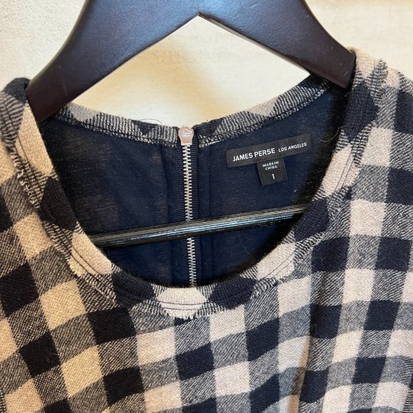 Ruched Checked Wool And Linen-blend Dress In Sand/french Navy - Picture 3 of 4